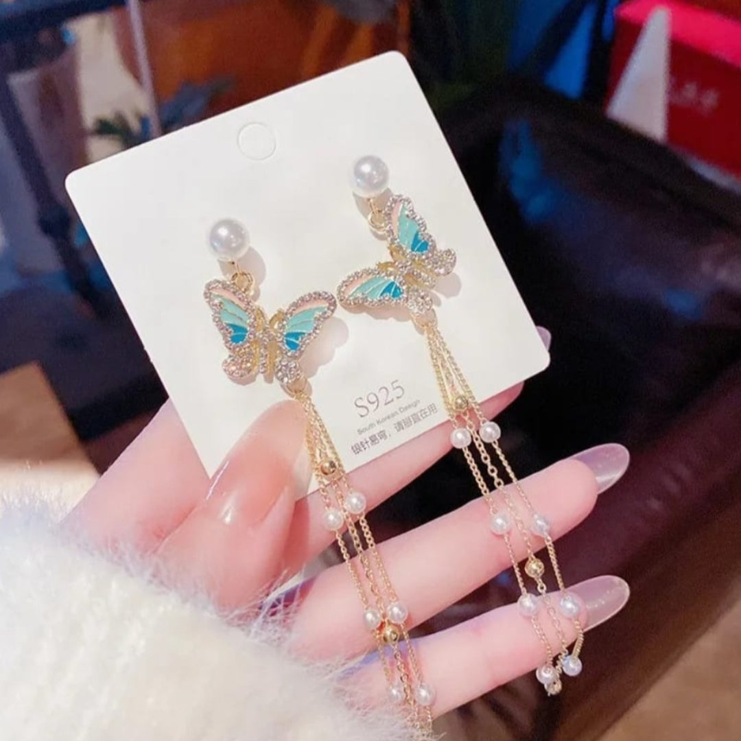 Butterfly Long Chain Earrings