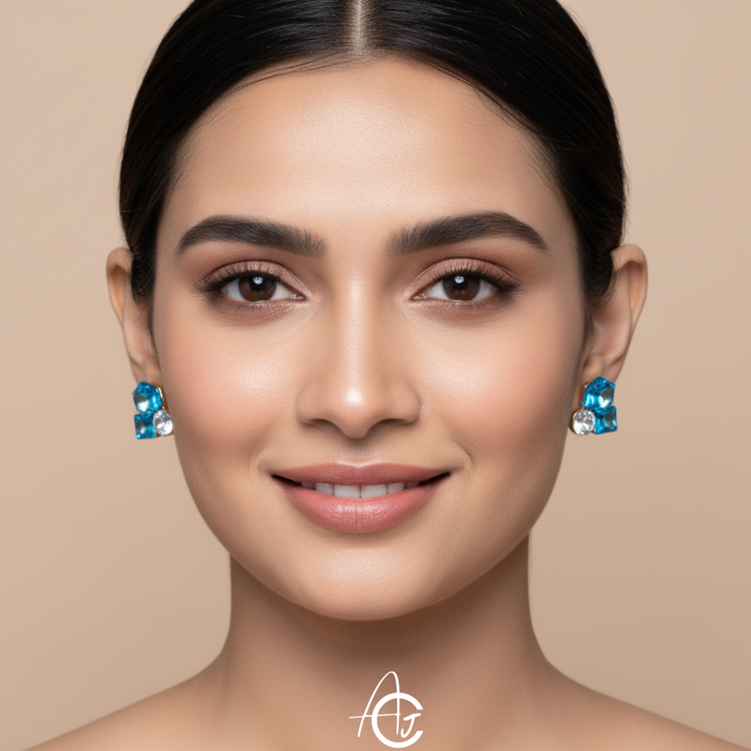 Bling Prism Blue Earrings