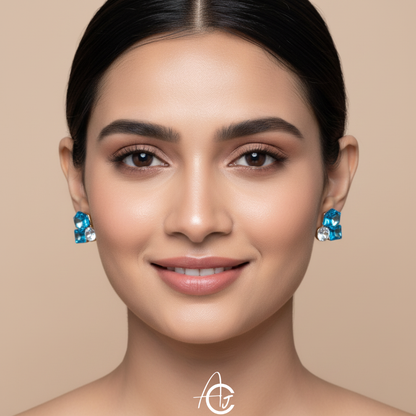 Bling Prism Blue Earrings