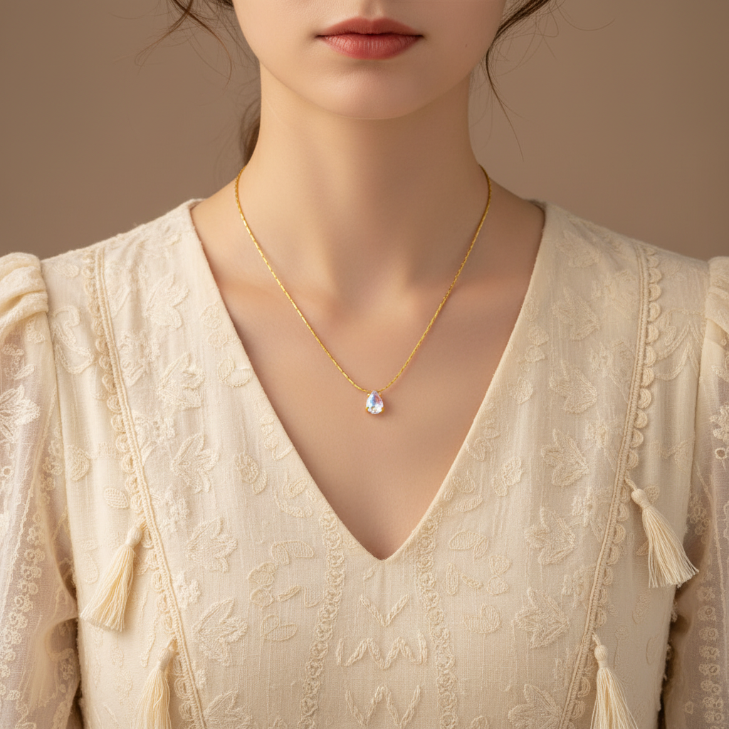 Drop Solitaire Necklace