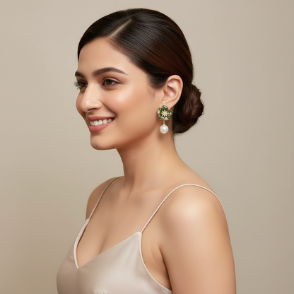 Pearl and Flower Earrings
