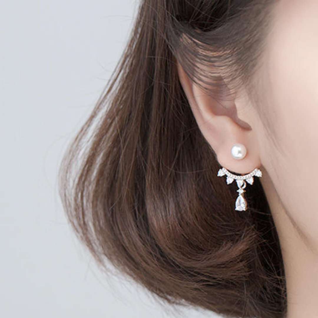 Pearl Bling Statement Earrings