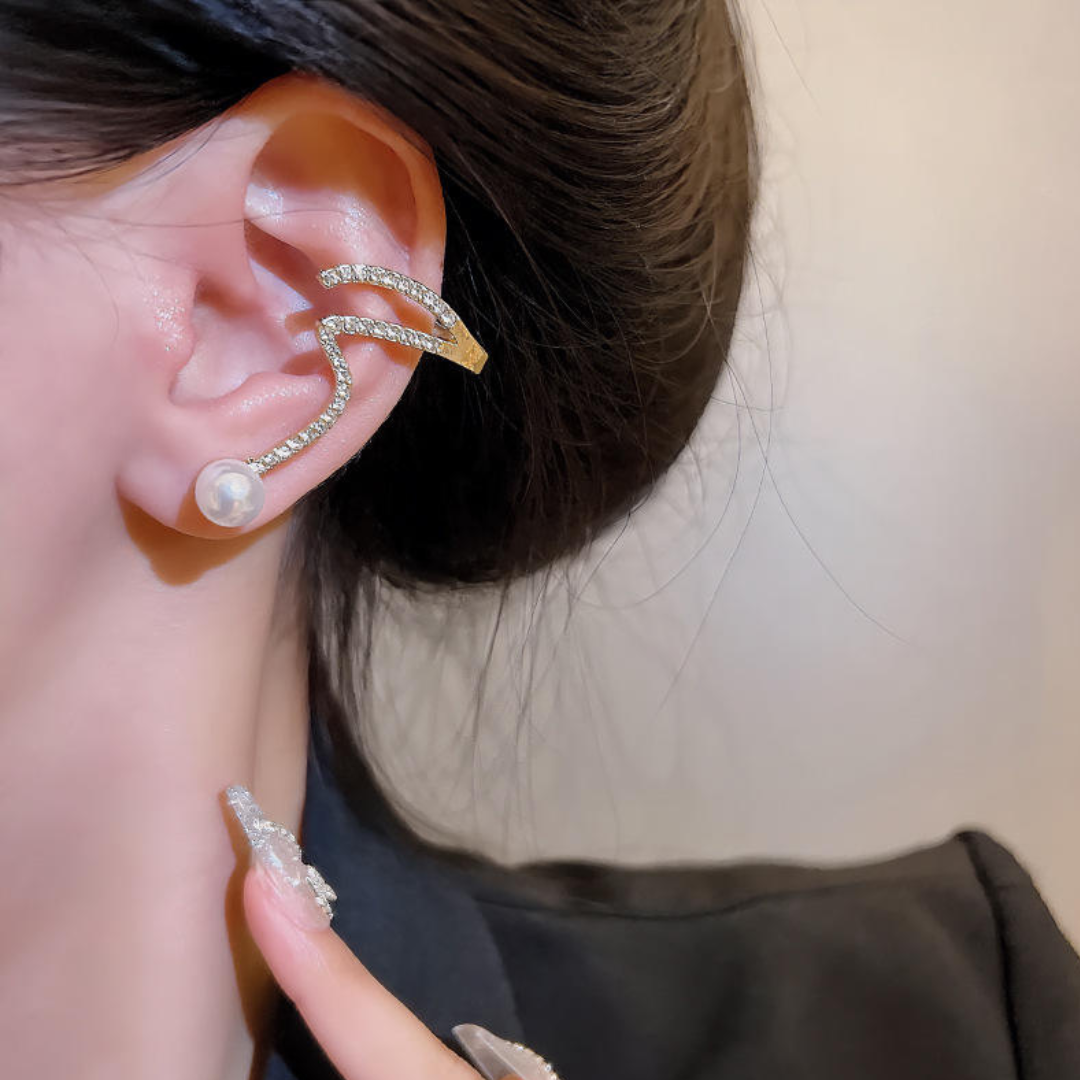 Bling Pearl Earcuffs
