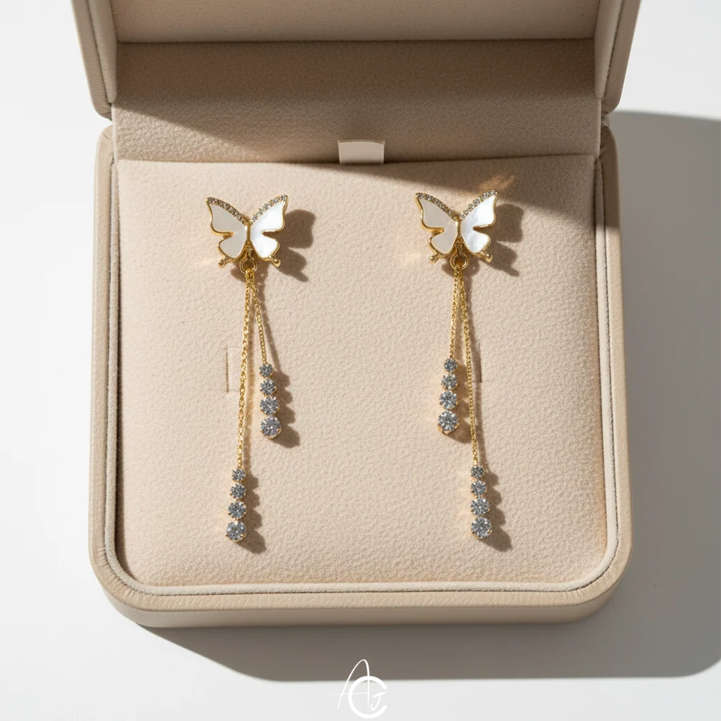 Butterfly Drop Bling Earrings