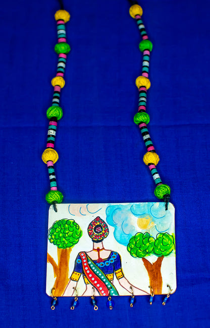 Abhinetri Necklace, Handpainted  : Handmade