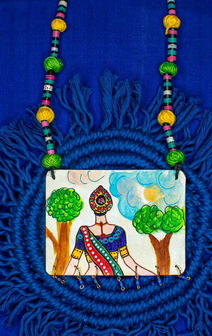 Abhinetri Necklace, Handpainted  : Handmade