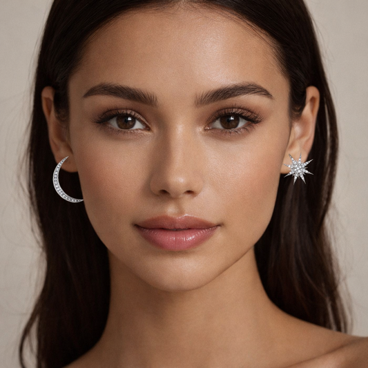 Moon And Star Mismatch Earrings