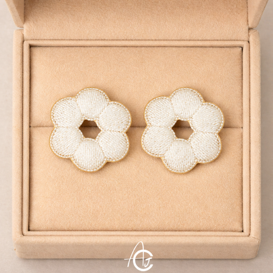 Beads Embroidered Earrings : Handmade