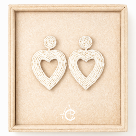 Beads Embroidered Earrings : Handmade