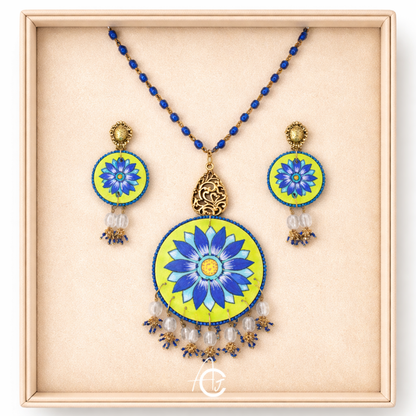 Statement Necklace Set, Handpainted : Handmade