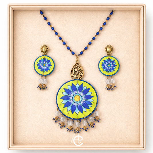 Statement Necklace Set, Handpainted : Handmade