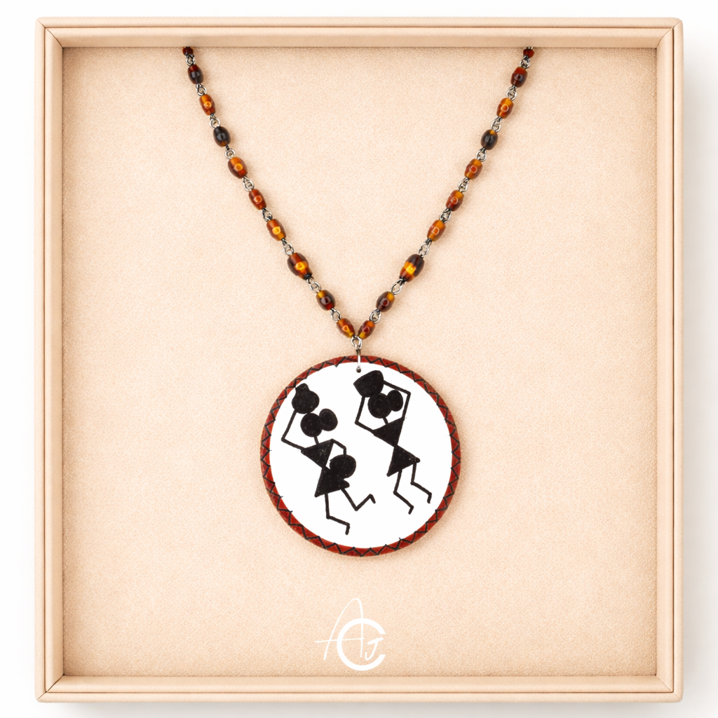 Statement Necklace, Handpainted : Handmade