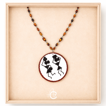 Statement Necklace, Handpainted : Handmade