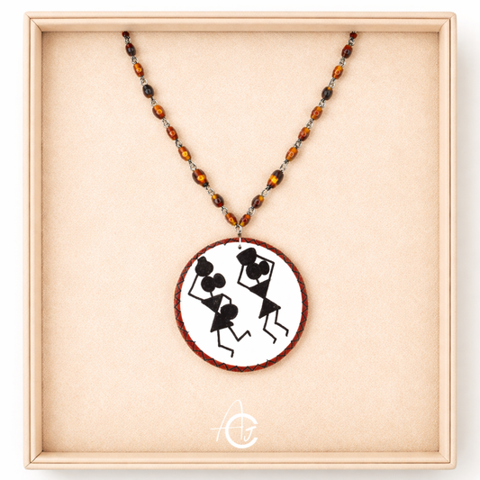 Statement Necklace, Handpainted : Handmade