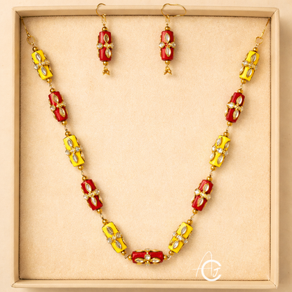 Beads Statement Necklace Set : Handmade