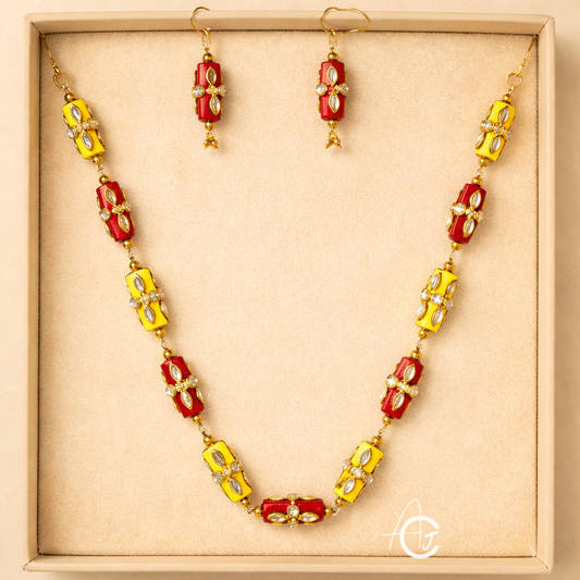 Beads Statement Necklace Set : Handmade