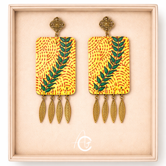 Statement Earrings, Handpainted : Handmade