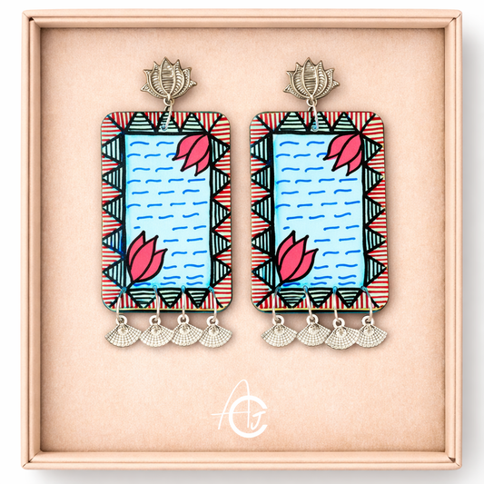 Statement Earrings, Handpainted : Handmade