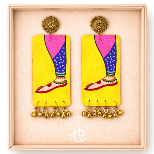 Statement Earrings, Handpainted : Handmade