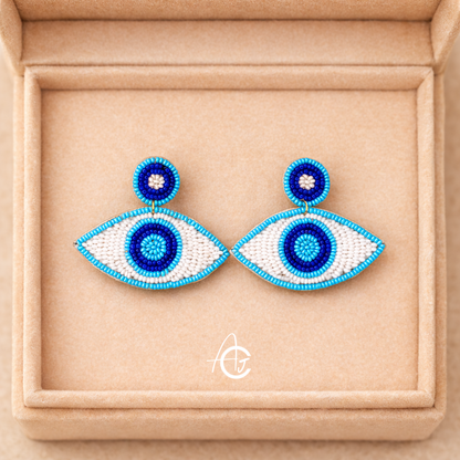 Beads Embroidered Earrings : Handmade