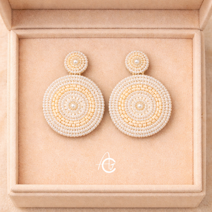 Beads Embroidered Earrings : Handmade