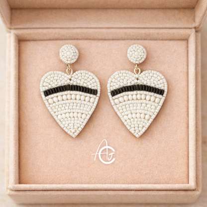 Beads Embroidered Earrings : Handmade