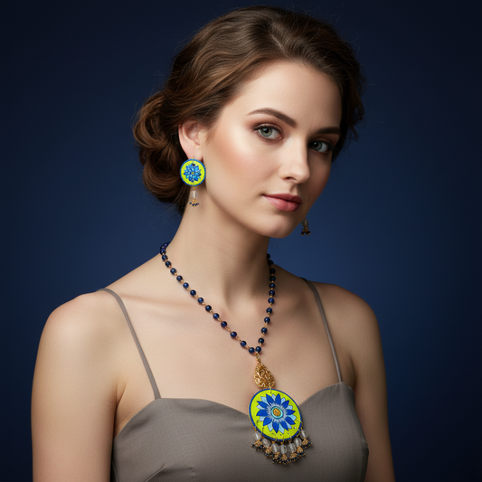 Statement Necklace Set, Handpainted : Handmade