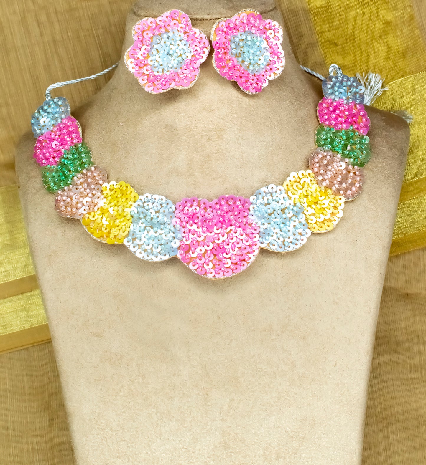 Parinita Embroidered Necklace Set : Handmade