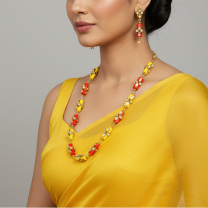 Beads Statement Necklace Set : Handmade