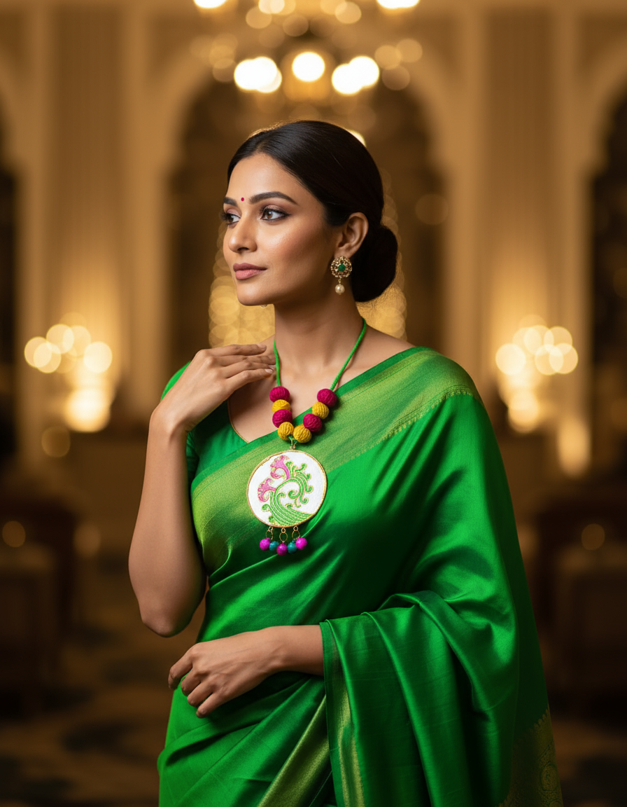 Statement Necklace, Handpainted : Handmade