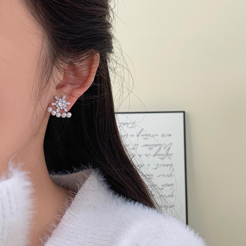 Flower Bling Drop Earrings