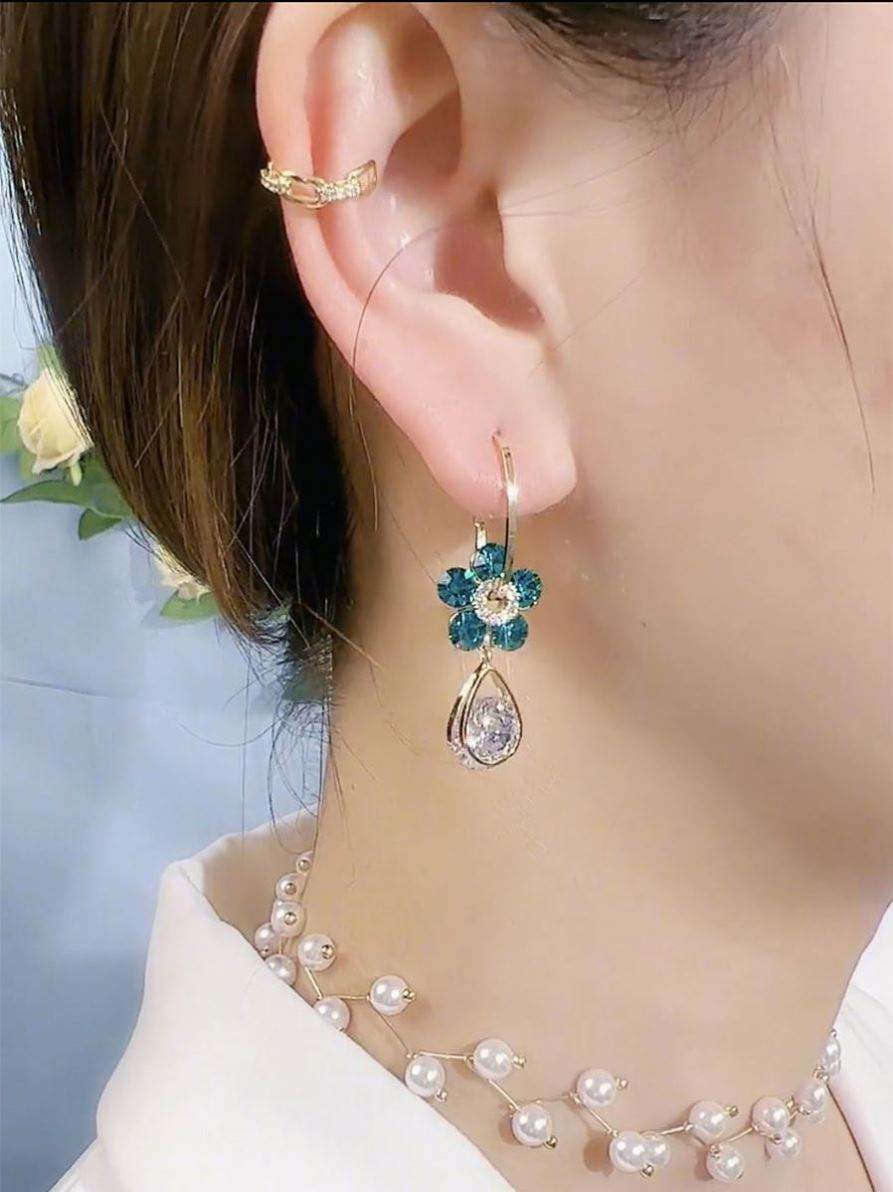 Bling Hoop Drop Earrings
