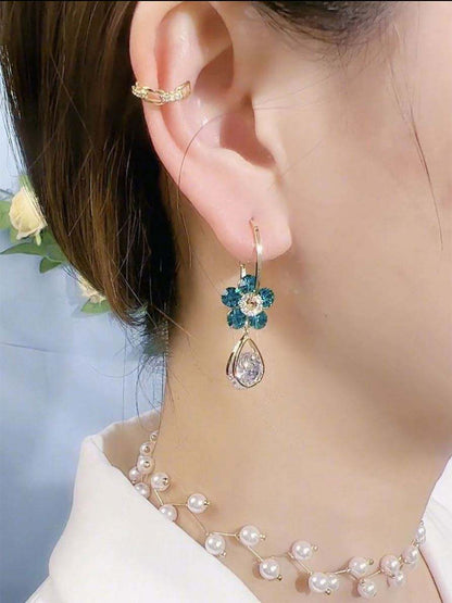 Bling Hoop Drop Earrings
