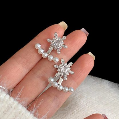 Flower Bling Drop Earrings