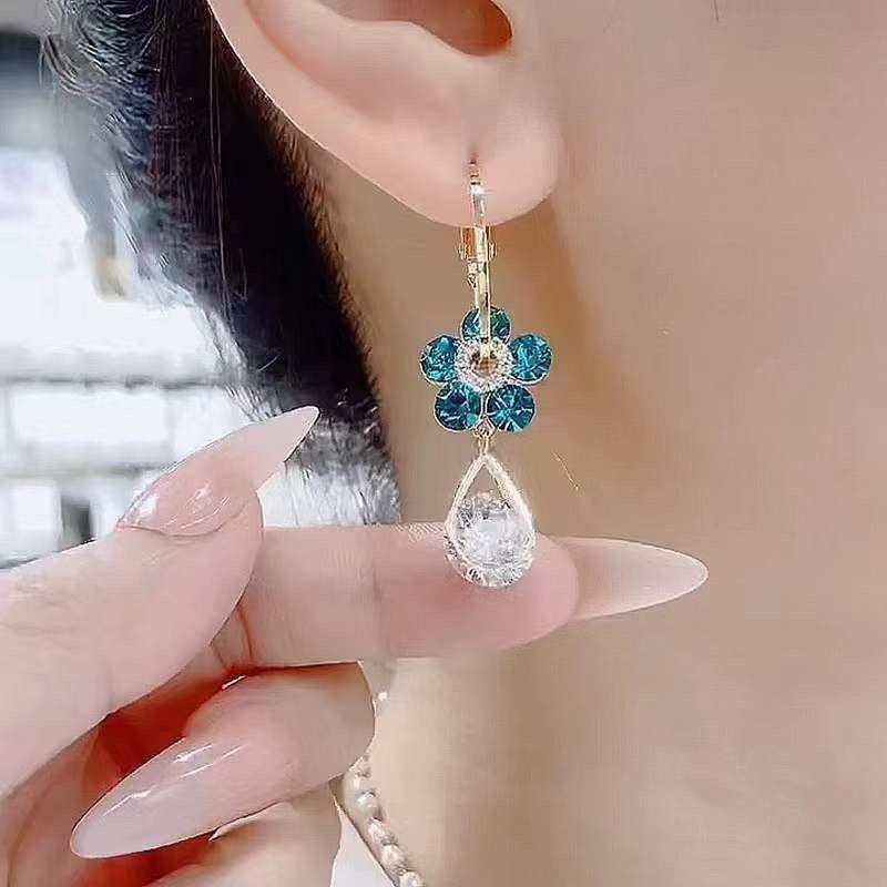 Bling Hoop Drop Earrings