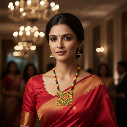 Statement Necklace, Handpainted : Handmade