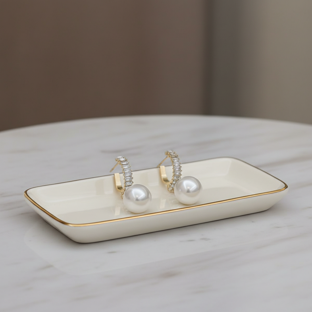 Pretty Pearl Crystal Earrings