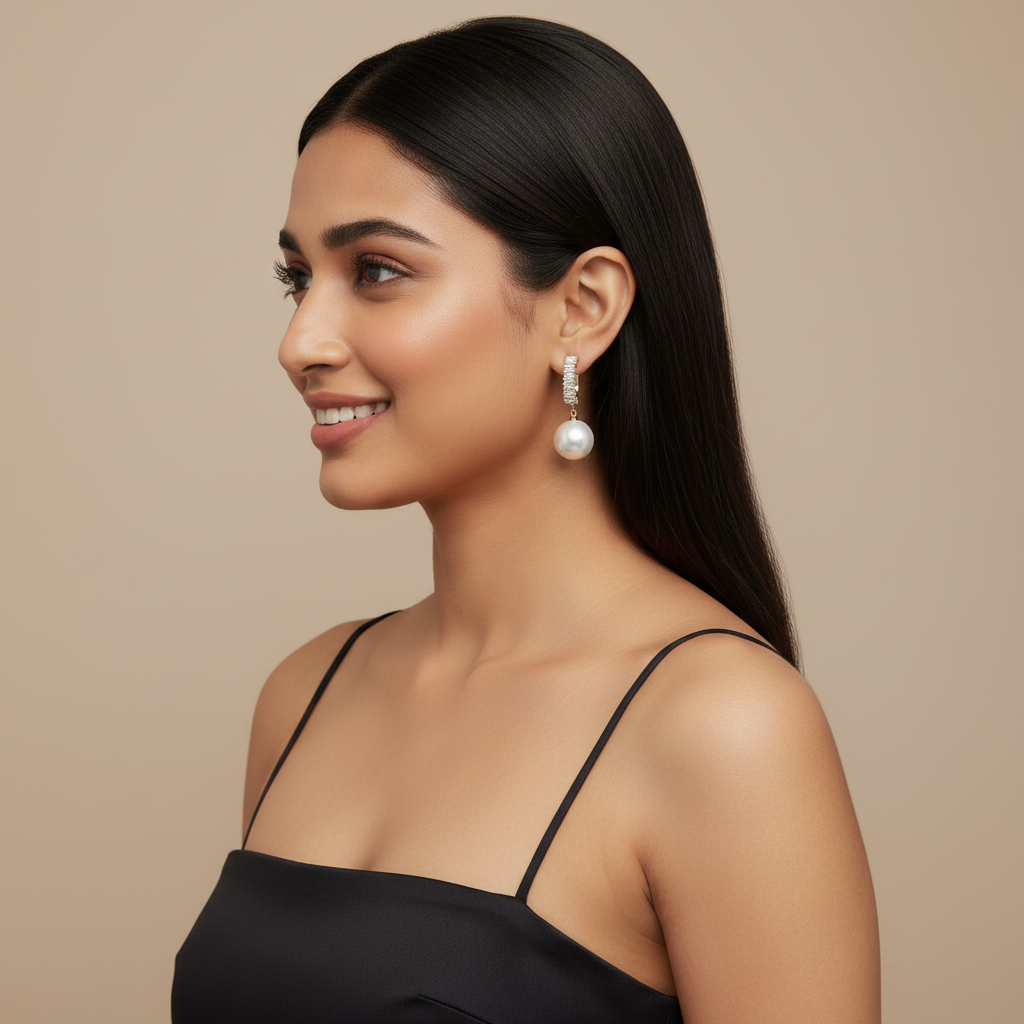 Pretty Pearl Crystal Earrings