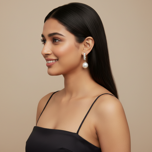 Pretty Pearl Crystal Earrings