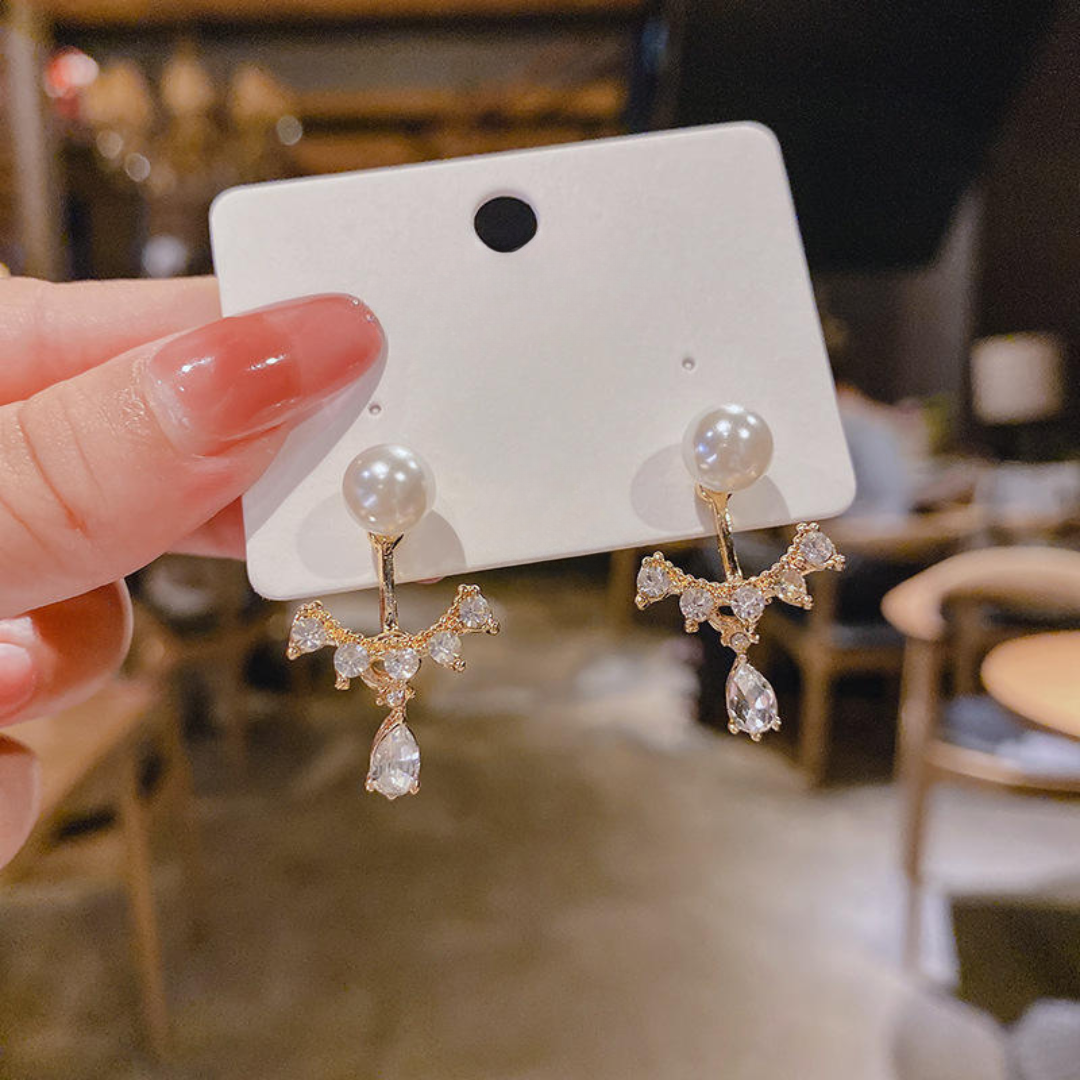 Pearl Bling Statement Earrings