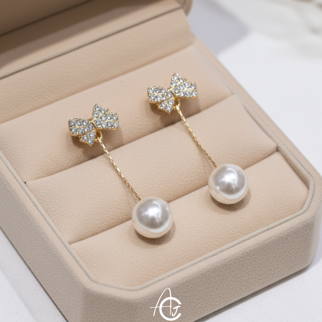 Bling Drop Bow Earrings