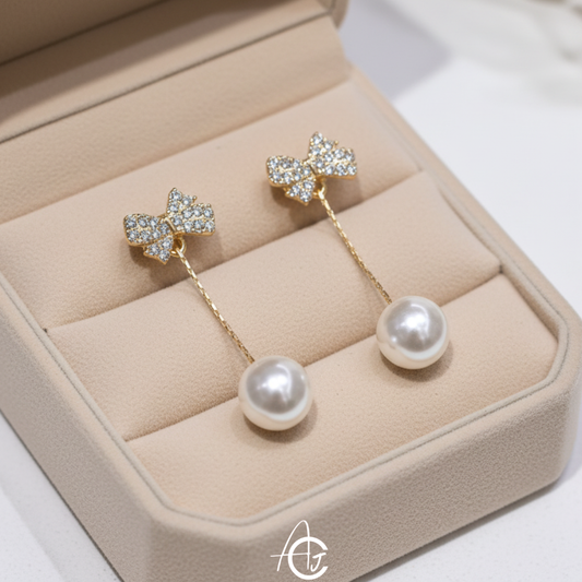 Bling Drop Bow Earrings