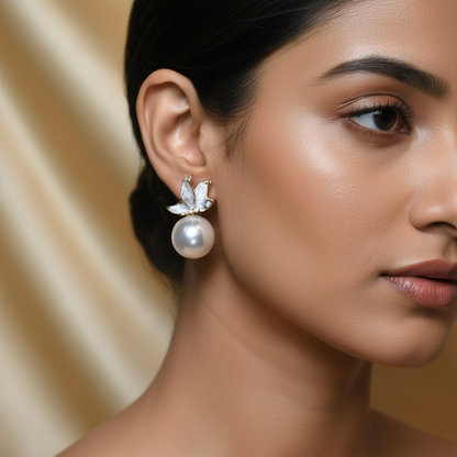 Butterfly Pearl Earrings