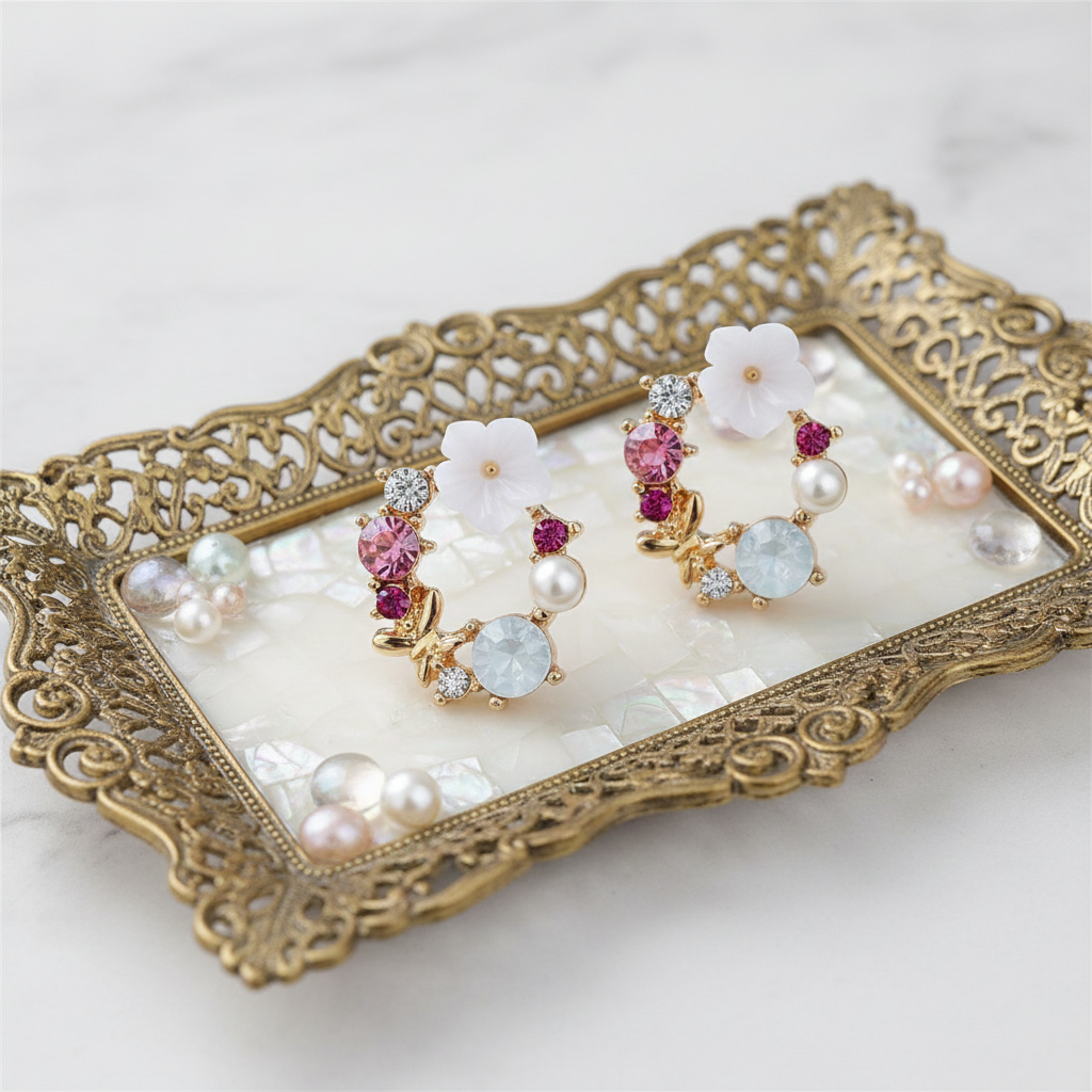 Bling Flower Earrings