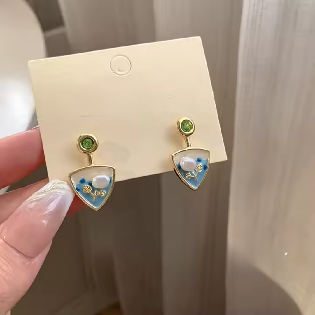 Daisy Studs Blue Earring