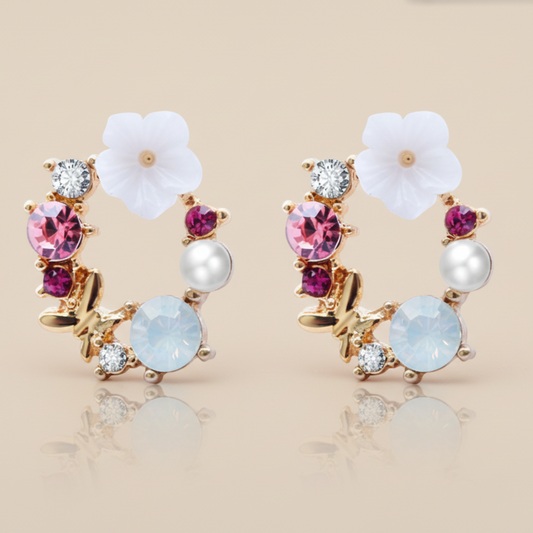 Bling Flower Earrings