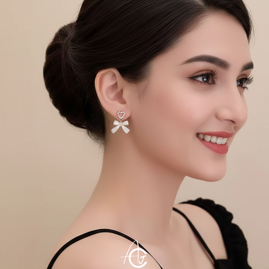 Bow Heart Earrings
