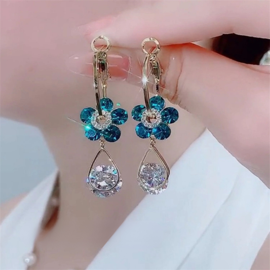 Bling Hoop Drop Earrings