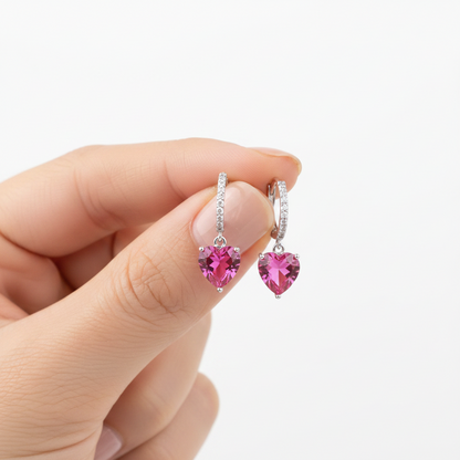 Crystal Drop Hoop Earrings