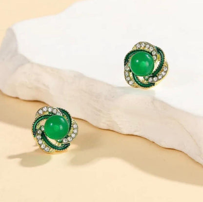 Bling Pearl Enamel Earrings